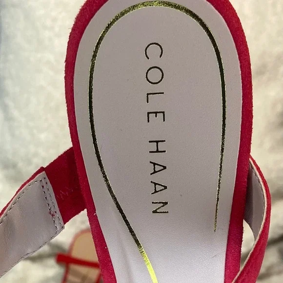 Cole Haan Red Vandam Dress Mules Pointed Toe Pumps Sz 8B Heeled Sandals - Picture 4 of 9